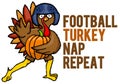 funny cartoon thanksgiving turkey football player