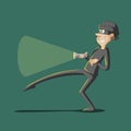 Thief With Flashlight Royalty Free Stock Photo