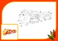 Funny cartoon train. Connect dots and get image. Educational gam Royalty Free Stock Photo