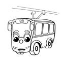 Funny cartoon trolleybus