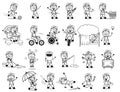 Funny Cartoon Vendor Character - Set of Concepts Vector illustrations