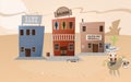 Funny cartoon western town