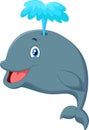 Funny cartoon whale