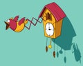 Funny Cartoon Wooden Cuckoo Clock Royalty Free Stock Photo