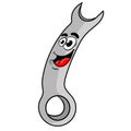 Funny cartoon wrench. the design of the character. vector illustration