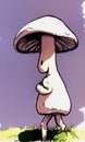 Mushroom cartoonish character digital art