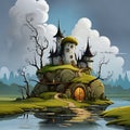 Funny castle of the dwarf king from a magical land.