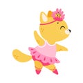 Funny Cat Ballet Dancing in Skirt and Pointe Shoes Vector Illustration Royalty Free Stock Photo