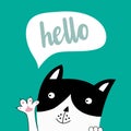 Funny cat. Cute creative card.