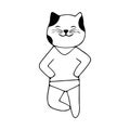 Funny cat doodle icon. Cute pets vector art Royalty Free Stock Photo