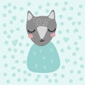 Funny cat Lovely Nursery Art in Scandinavian style