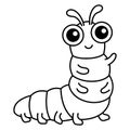 Coloring Insect for children coloring book. Funny caterpillar in a cartoon style