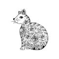 Funny cats with floral ornament.