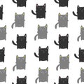 Funny cats seamless pattern, vector illustration EPS10 Royalty Free Stock Photo