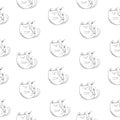 Funny cats seamless pattern, vector illustration EPS10 Royalty Free Stock Photo