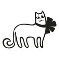 Funny cats set. Black cats silhouette collections. Cartoon style. Royalty Free Stock Photo