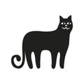 Funny cats set. Black cats silhouette collections. Cartoon style. Royalty Free Stock Photo