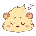 Funny cavy with eyes closed, asleep emoticons - Sleeping girl Face Emoji