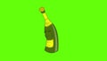 Funny champagne bottle jumping and cork popping.