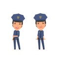 Funny Character Constabulary in confident and shy poses