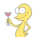 Funny character with fancy drink Royalty Free Stock Photo
