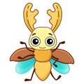 Funny character stag beetle in a cartoon style