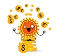 Funny character virus. Coronavirus. Impact on the global economy. Financial crisis. illustration. Money and finance Royalty Free Stock Photo