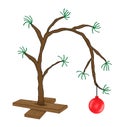 Funny Charlie Brown Christmas Tree Cartoon Royalty Free Stock Photo