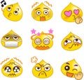 Emoticons Yellow Drop Set 1 Royalty Free Stock Photo