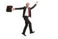 Funny cheerful businessman over white background Royalty Free Stock Photo