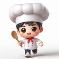 Funny chef cartoon. Good food. AI generated