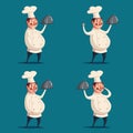 Funny chef, cute character. Vector cartoon illustration