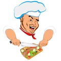 Funny Chef and fresh vegetable ingredient Royalty Free Stock Photo