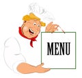 Funny Chef and paper menu