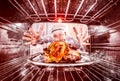 Funny chef perplexed and angry. Loser is destiny! Royalty Free Stock Photo