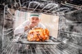 Funny chef perplexed and angry. Loser is destiny! Royalty Free Stock Photo