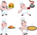 Funny Chef Pig Cartoon Mascot Characters Royalty Free Stock Photo