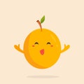 Funny cherry plum, alycha character design Vector illustration Royalty Free Stock Photo