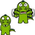 Screaming crocodile cartoon kawaii expression