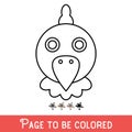 Funny Chicken Face to be colored, the coloring book for preschool kids with easy educational gaming level, medium.vector