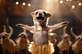 funny chihuahua dancing on scene generative ai