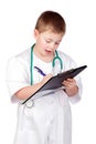 Funny child with doctor uniform