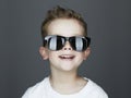 Funny child.fashionable little boy in sunglasses Royalty Free Stock Photo