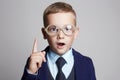 Funny child in glasses.genius Kids