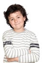 Funny child with striped sweater