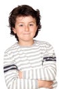 Funny child with striped sweater