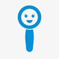 Funny childish search icon smiley face