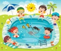 Funny Children And Swimming Pool