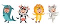 Funny Children Waering Animal Costumes Royalty Free Stock Photo