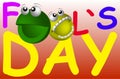 Funny childrens poster with laughing 3D smiles on a bright background, april fools day, April 1